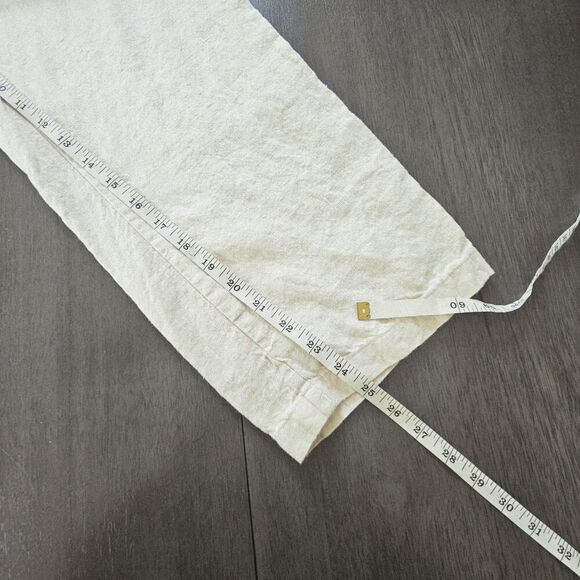 Orvis Linen Beige Tan Pants Pockets Womens Size Medium Pull On Drawstring - Picture 4 of 8